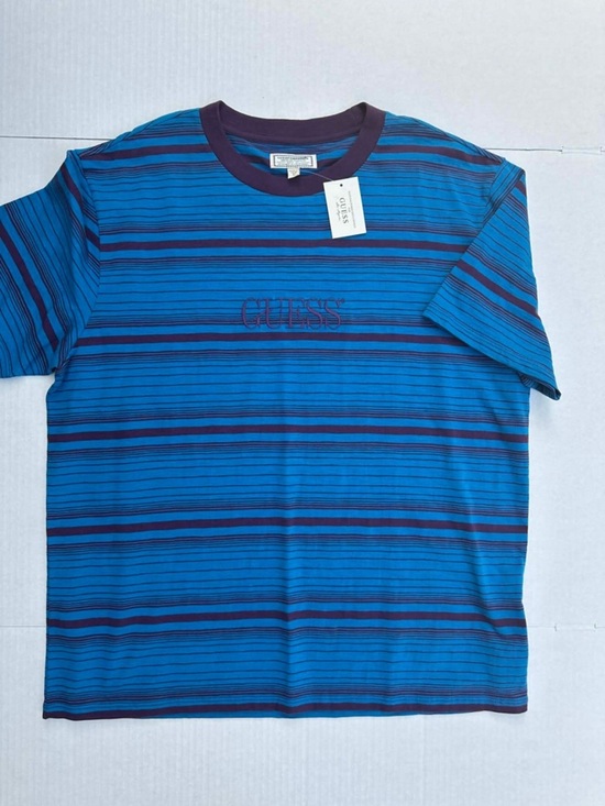 Guess Other - Guess Blue Striped Crewneck Tee with Navy Accents